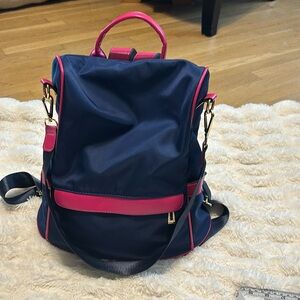 CHERUTY Women Backpack Purse Nylon Shoulder Bag Navy Blue
